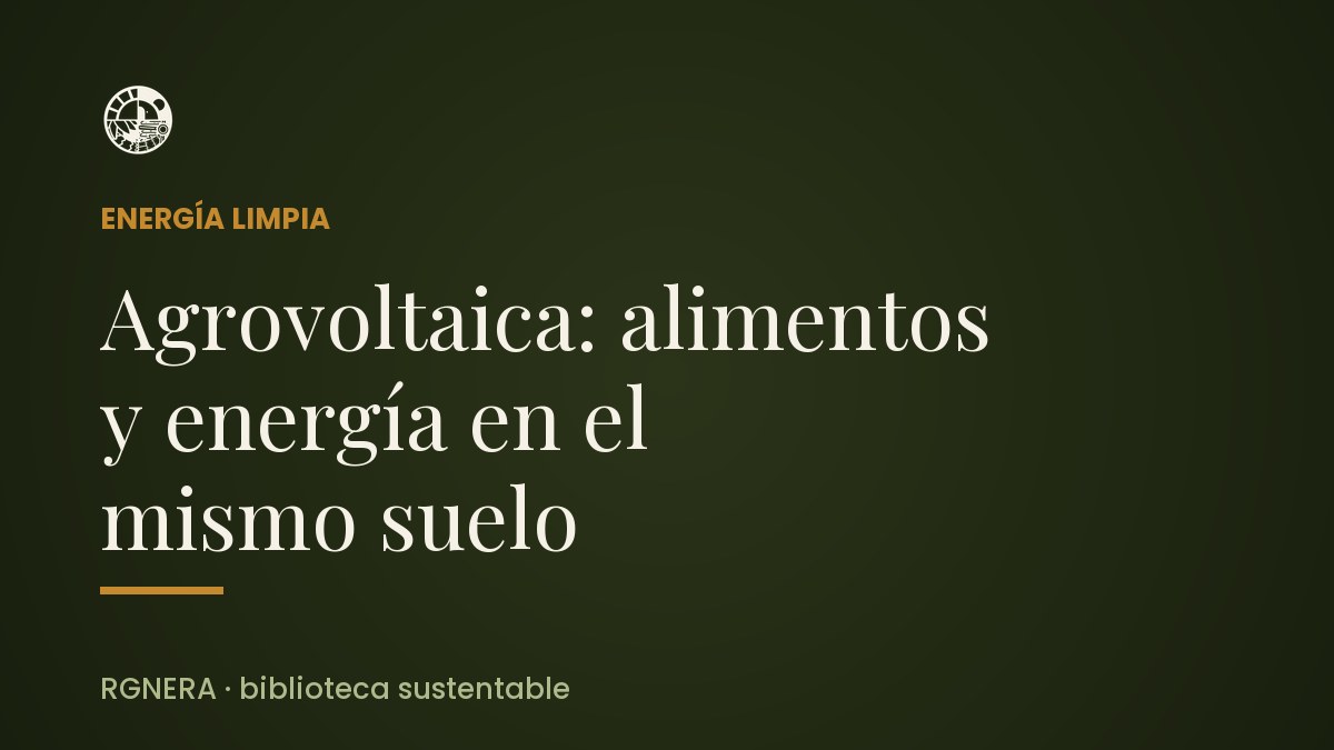 Agrovoltaica: alimentos y energía en el mismo suelo