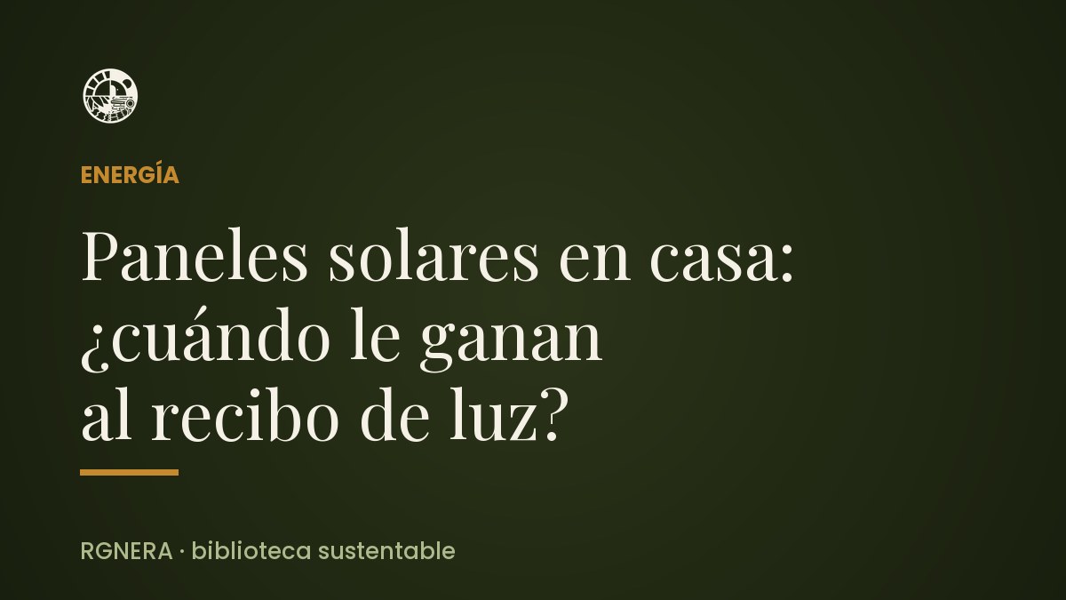 Paneles solares en casa: cuándo sí le ganan al recibo de luz